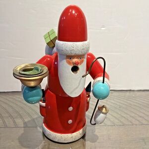Vtg Erzgebirge Santa Smoker DDR Germany Wooden Christmas Figure NO FEET